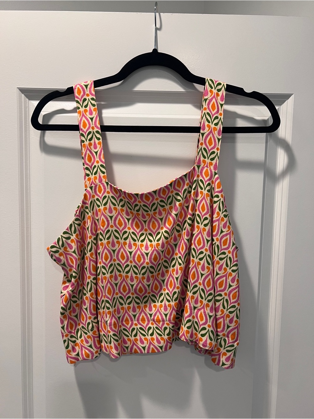 Sincerely Jules Pink, Green & Yellow Printed Wide-Strap Tank